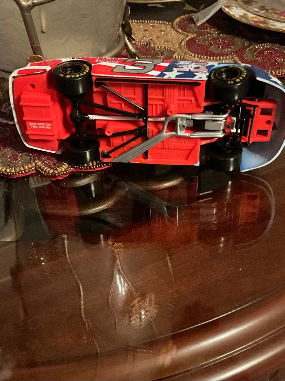 No.3 Patriotic Race Car Toy - Blue, Red & White